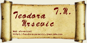 Teodora Mršević vizit kartica